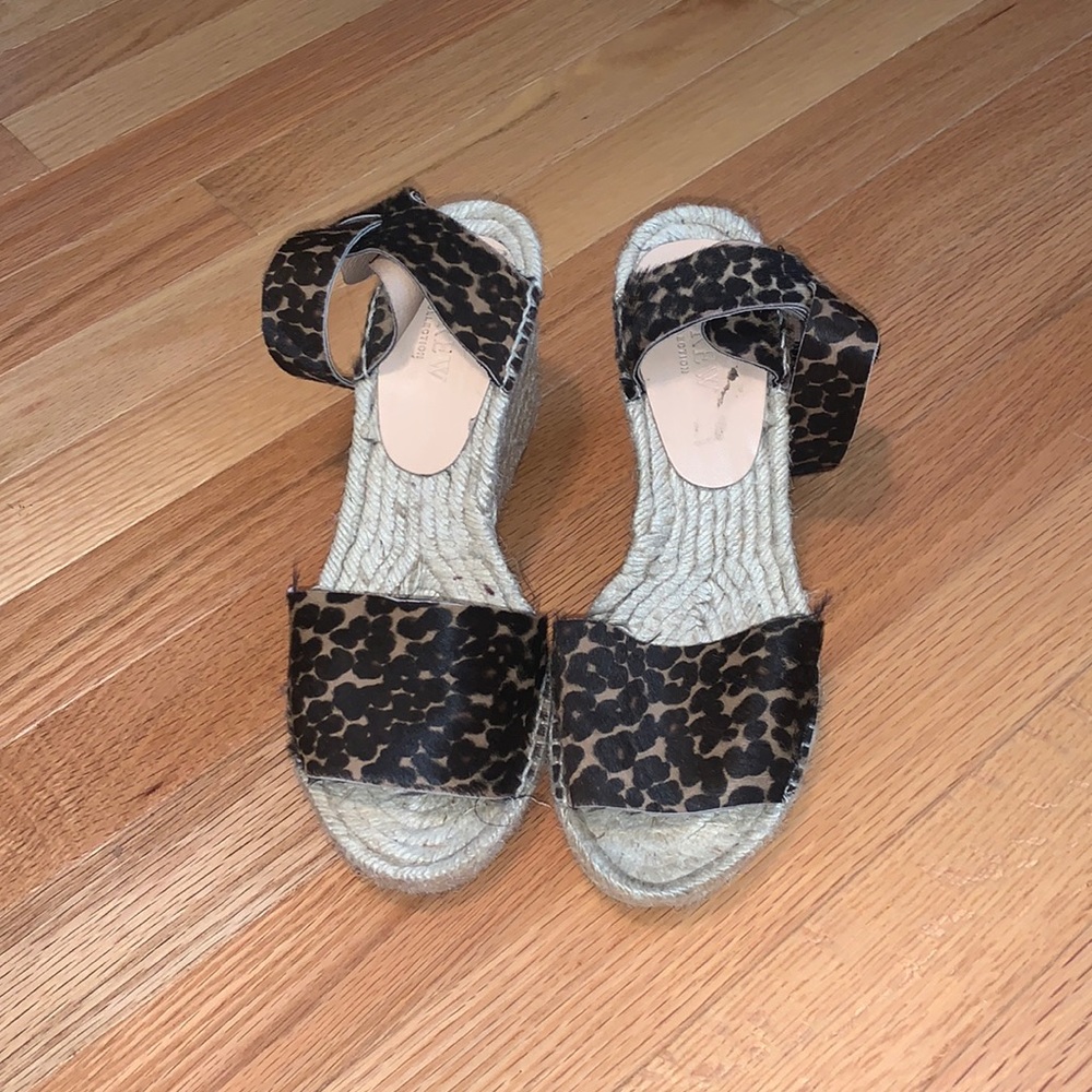 J. Crew Corisca Animal Leopard Espadrille Wedges - Picture 2 of 11